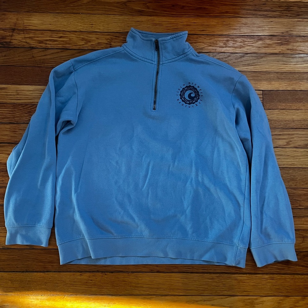 Cisco Brewery Men's Light Blue Half-Zip Sweatshirt